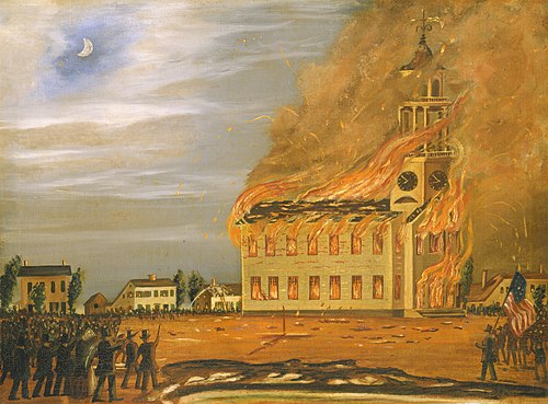 Burning of Old South Church, Bath, Maine, 1854, John Hilling