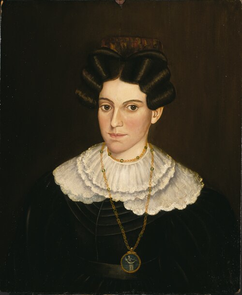 Woman in Black Dress, 1837, Milton W. Hopkins