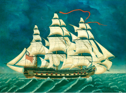 Ship in Full Sail, 1827, T. Davies