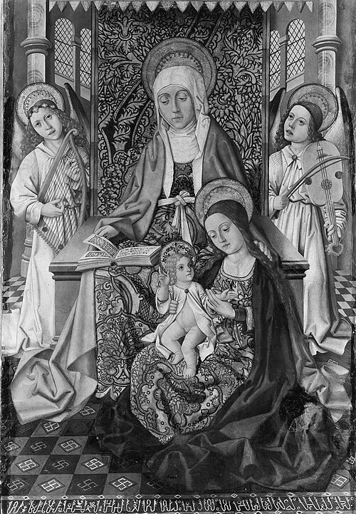 Saint Anne Enthroned with the Virgin and Child, 1500, Master of Osma
