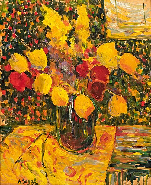 A still life of tulips in a vase.l, 1919, Arthur Segal