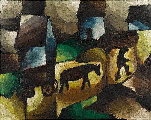 Arthur Segal: Man, Horse, Wagon, 1918, Arthur Segal