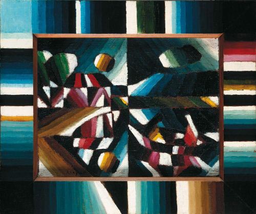 Maanlandschap en roeier, 1918, Arthur Segal