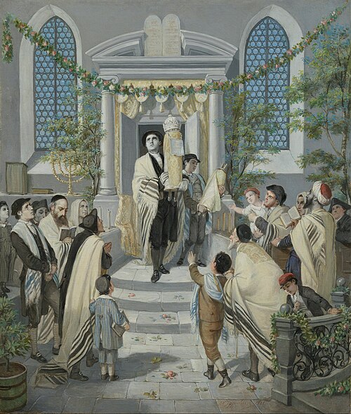 Shavuot (Pentecost) (Das Wochen- oder Pfingst-Fest), 1880, Moritz-Daniel Oppenheim
