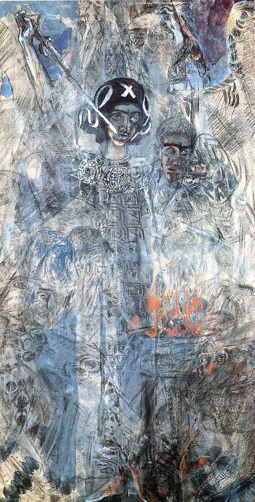 Vision du Prophète Ézechiel, 1906, Mikhaïl Vroubel