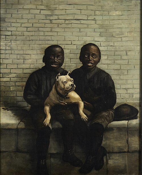 Two Boys with Bulldog, , Ida Waugh