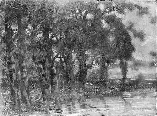 Baumgruppe am Wasser, 1923, Carl Strathmann