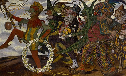 Karnevalszug (Maskentreiben), 1913, Carl Strathmann