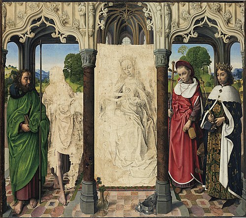 Virgin and Child with saints, 1474, Hugo van der Goes