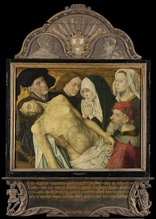 Central panel of a Memorial Triptych, formerly called the Gertz Memorial Triptych, with the Lamentat, 1527, Hugo van der Goes