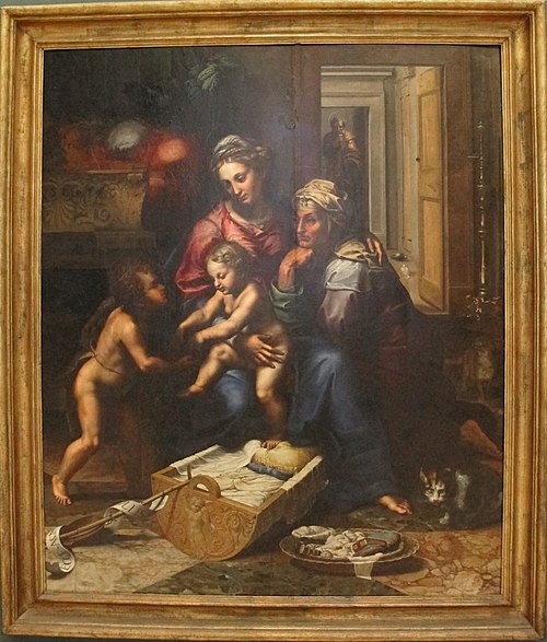 Madonna of the cat, 1522, Giulio Romano