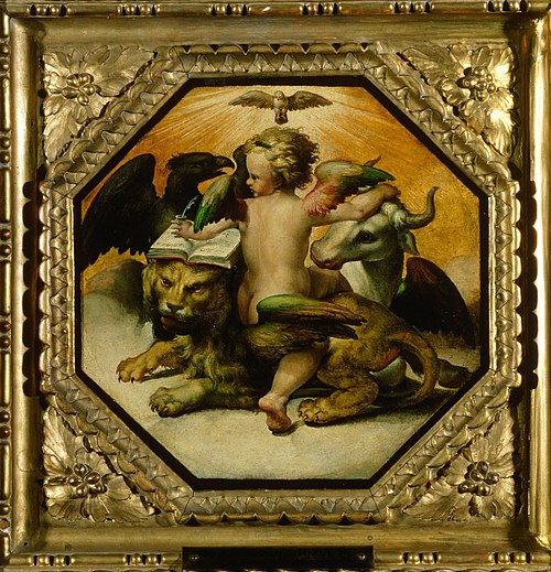Evangelist symbols, 1522, Giulio Romano