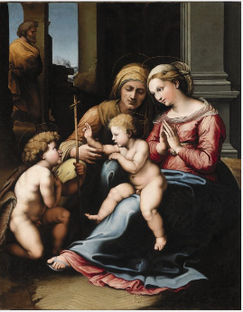 The Holy Family with Saints John the Baptist and Elizabeth, , Giulio Romano