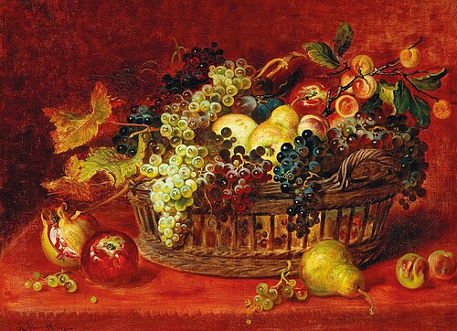 Still Life with Basket of Fruit, , Ludwig Adam Kunz