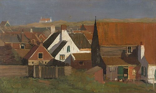 gezicht op Katwijk aan Zee, 1918, Louis Hartz