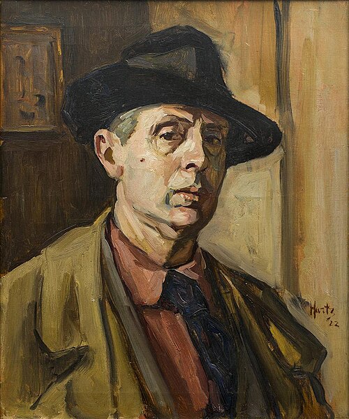 Zelfportret met hoed, 1922, Louis Hartz