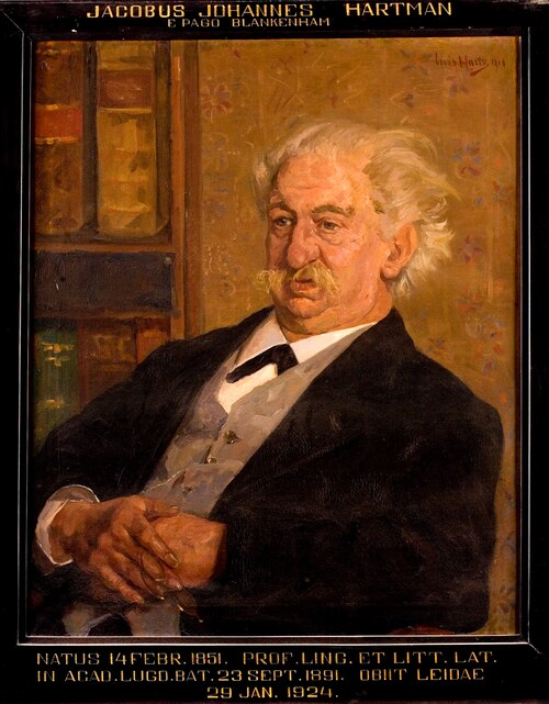 Portret van Jacobus Joannes Hartman, hoogleraar Latijnse Taal- en Letterkunde te Leiden, 1916, Louis Hartz