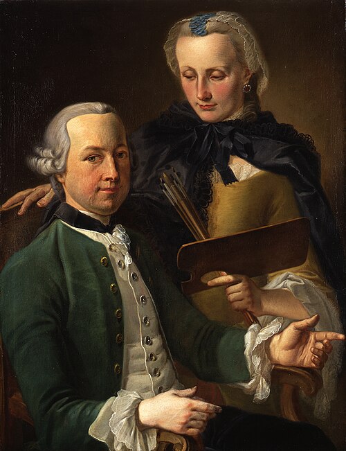 Self-Portrait with his Wife Marie-Sybille, born Krumm, 1774, Georg Karl Urlaub