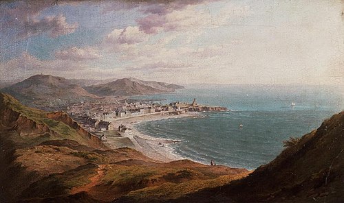 Aberystwyth from Constitution Hill, 1861, William Ward Gill