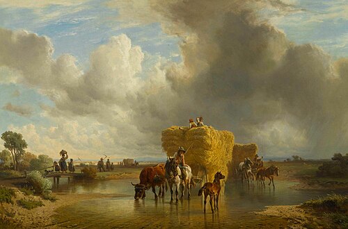 A storm rising at harvest time, 1855, Friedrich Voltz