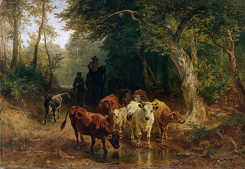 Heimkehr der Rinderherde im Herbst, 1868, Friedrich Voltz