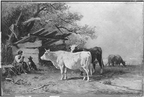 Kühe am Starnberger See, 1885, Friedrich Voltz