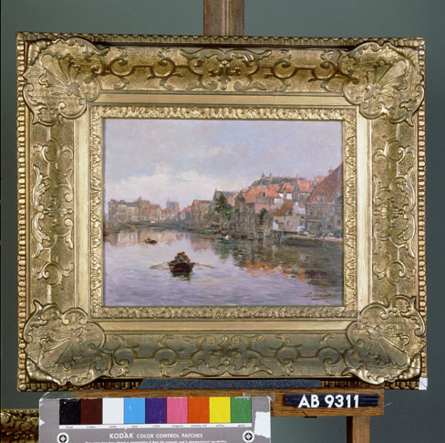 Gezicht op de Wijnhaven te Dordrecht, 1908, Leo Schaeken
