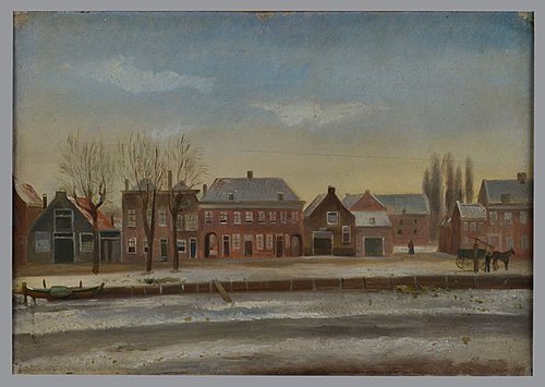 Karnemelkshaven met de nieuwe doorgang naar de Warmoezierslaan en de Rotte, 1861, Jan Bikkers