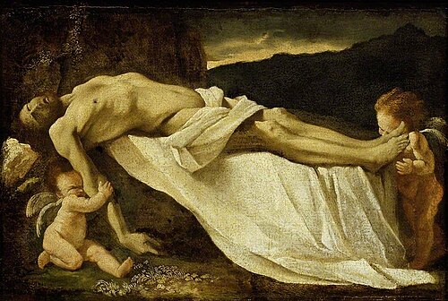 The Dead Christ mourned by Angels, , Pietro Testa