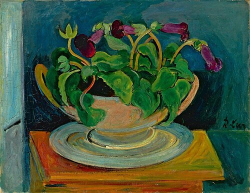 Schale mit Gloxinien I, 1923, Rudolf Levy