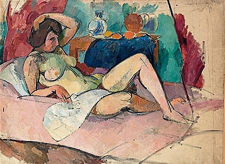 Modèle nu allongé, 1910, Rudolf Levy