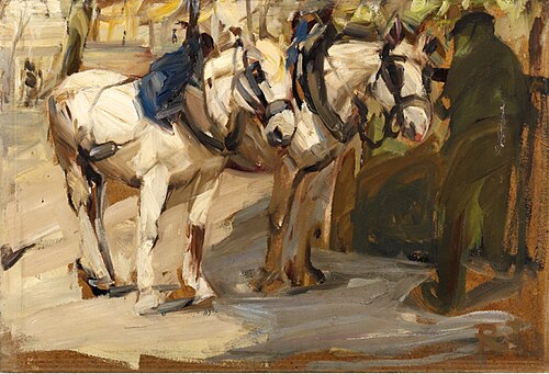 Zwei Schimmel, 1904, Rudolf Levy