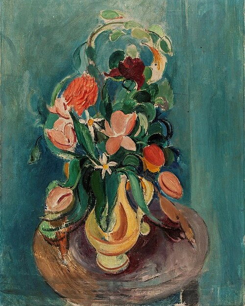 Blumenstrauß auf rundem Tisch, 1919, Rudolf Levy