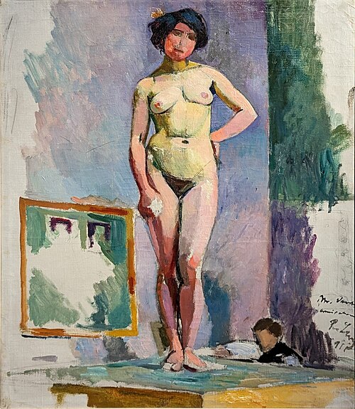 Auf einem Tisch stehender weiblicher Akt, 1911, Rudolf Levy