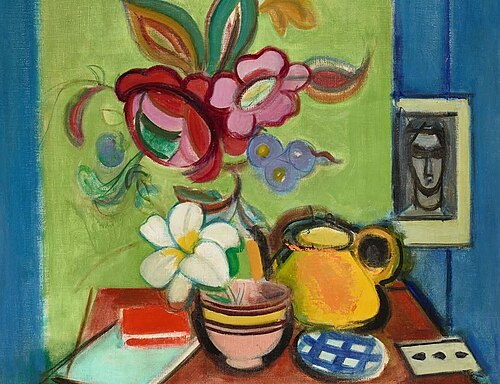 Stillleben mit Porträt (Hommage à Picasso), 1943, Rudolf Levy