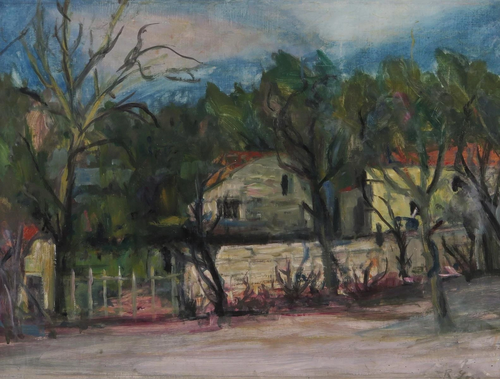 View of houses through the trees, 1924, Rudolf Levy
