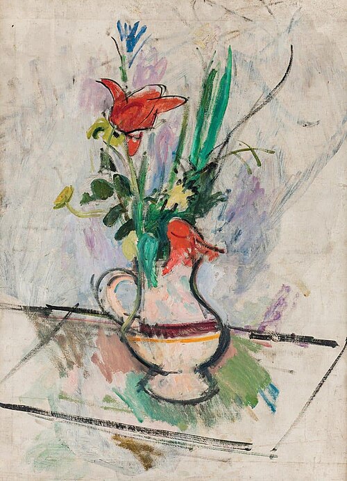 Blumenstrauß in Keramikkrug (Studie), 1910, Rudolf Levy