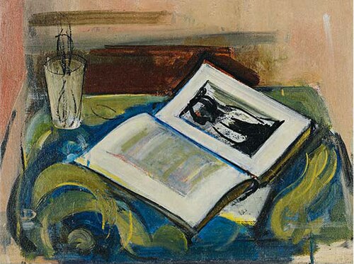 Stilleben mit aufgeschlagenem Buch, 1943, Rudolf Levy