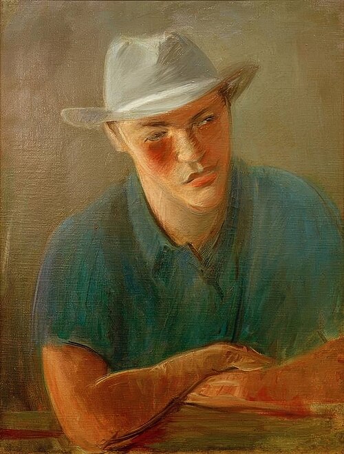 Bildnis eines Mannes mit Hut, 1928, Rudolf Levy