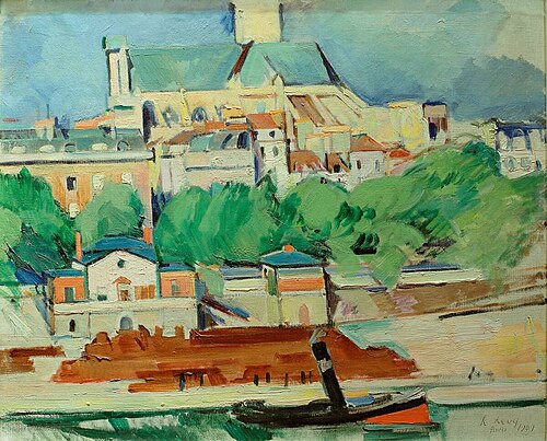 Blick auf die Kirche St. Gervais-St. Protais, 1909, Rudolf Levy
