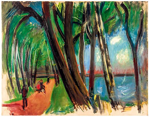 Parkweg am See, 1930, Rudolf Levy