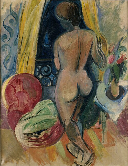 Weiblicher Rückenakt am Fenster, 1921, Rudolf Levy