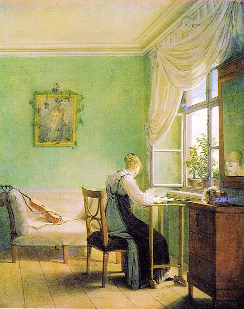 La Brodeuse, 1812, Georg Friedrich Kersting