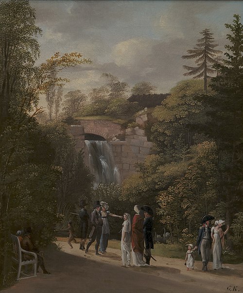 The Cascade in Frederiksberg Garden near Copenhagen, 1808, Georg Friedrich Kersting