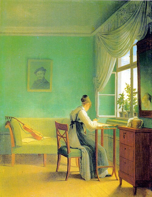 La Brodeuse, 1827, Georg Friedrich Kersting