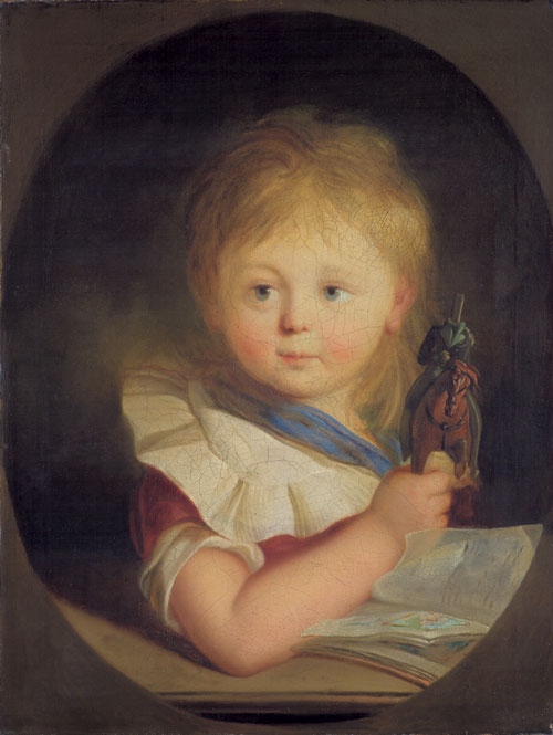 Bildnis eines Kindes, vor einem Bilderbuch, 1810, Christian Leberecht Vogel