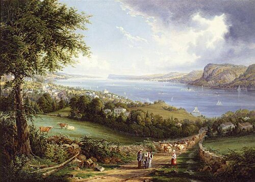 View of Hudson River from near Sing Sing, New York, 1850, Robert Havell