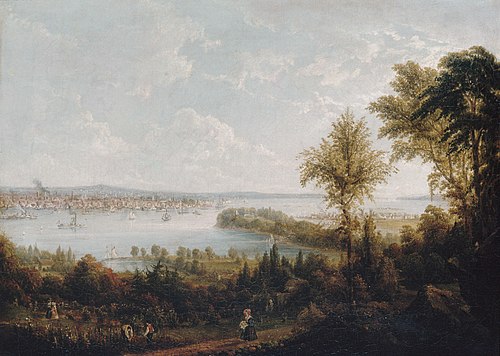 View of the Bay and City of New York from Weehawken, 1840, Robert Havell