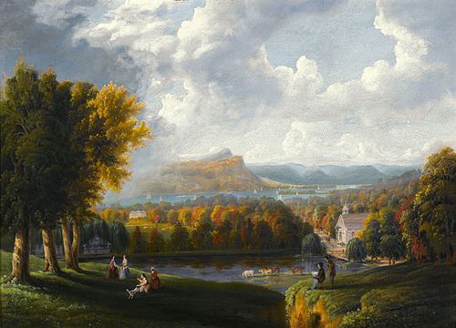 View of the Hudson River from Tarrytown, 1866, Robert Havell