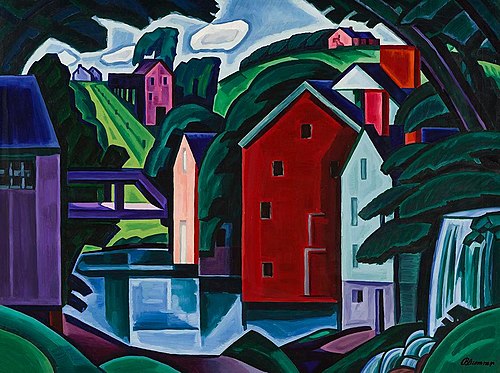 Motive of Space and Form—A New Jersey Village (Montville), 1915, Oscar Bluemner